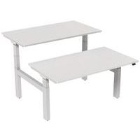 Bureau droit ergonomique Bench électrique 2 places - Kelli - Image 2