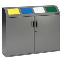 Poubelle tri anti-feu - 60 L - Argent trappe anthracite - Image 2