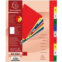 Lot de 20 Intercalaires imprimés pp couleurs 12/100e 10 positions A4+ - Image principale