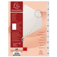 Lot de 20 Intercalaires imprimés numériques pp blanc 10 positions - a4 - Image principale