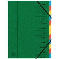 Lot de 8 trieurs agrafé avec élastiques 12 compartiments Vert - Image principale