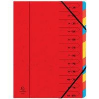 Lot de 8 trieurs agrafé avec élastiques 12 compartiments Rouge - Image principale
