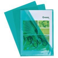 Lot de 10 sachets de 10 pochettes coin pvc résistante 13/100e A4 Vert - Image principale