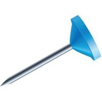 Boîte de 100 épingles tête plate unie pointe 8mm bleu clair - Image principale