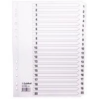 Lot de 15 Intercalaires à touches plastifiées - 20 touches 1 à 20 A4 - Image principale