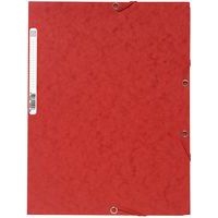 Lot de 25 chemises 3 rabats carte lustrée 400g/m2  A4 Rouge - Image principale