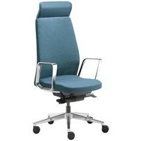 Fauteuil av. têtière Eden pied/accoudoir alu assise bleu horizon - Image principale