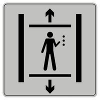 Pictogramme en polystyrène ISO 7001 - Ascenseur handicapé - Image principale