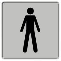 Pictogramme en polystyrène ISO 7001 - Toilette hommes - Image principale