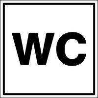 Pictogramme de signalisation noir et blanc - adhésif - WC - Image principale