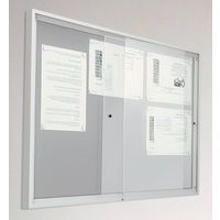 Vitrine intérieur porte coulissante fond acier coloris gris H 68 cm x L 72 cm - Image 2