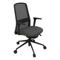 Fauteuil Diad dossier résille piet. Noir tissu gris - Image principale