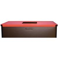 Poubelle de tri métal 60 L Gris / Rouge - Image 4