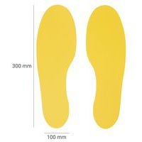 Lot de 10 Autocollant marquage au sol 10 pieds 300x100 jaune - Manutan - Image 2