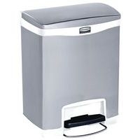 Collecteur Slim Jim Step On Front Step 30 L inox mat, blanc - Image principale