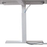 Bureau droit Kelli avec pied en T Blanc 160 cm Manivelle droite - Image 4