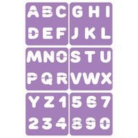 Lot de 6 pochoirs lettres et chiffres 14 x 14 cm - Image principale