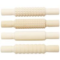 Lot de 4 rouleaux en bois à empreintes 21 cm - Image principale