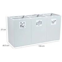 Poubelle plastique modulaire de trois éléments 60L - Image 3