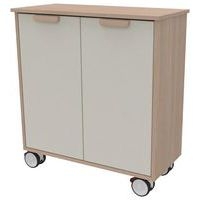 Meuble étagères Filou  avec portes à roulettes blanc - Image principale