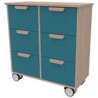Meuble Filou  6 tiroirs sur roulettes turquoise - Image principale