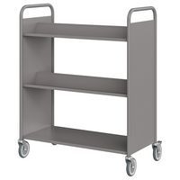 Chariot à livres 4 tablettes inclinées+1 droite double face gris 7036 - Image principale