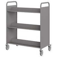 Chariot à livres 6 tablettes inclinées double face gris 7036 - Image principale