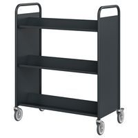 Chariot à livres 6 tablettes inclinées double face anthracite 7016 - Image principale