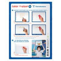Cahier Magique  couverture ardoise double face effaçable piqué blanc 24x32cm 48p séyès - Image 8
