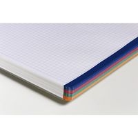 Cahier reliure intégrale 22,5x29,7cm 160p Q.5x5 cadré 4 couleurs de bandes perfo4 trous - Image 6