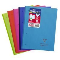 Koverbook bloc de cours agrafé grand côté perfo 4 trous 22,3x29,7cm 160p séyès coloris assortis - Image 2