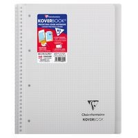 Koverbook reliure intégrale enveloppante PP transparent 22,5x29,7cm 160p Q.5x5 perfo 4 trous coloris assortis - Image 2
