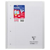 Koverbook reliure intégrale enveloppante PP transparent 22,5x29,7cm 160p séyès perfo 4 trous coloris assortis - Image 2