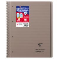 Koverbook reliure intégrale enveloppante PP transparent 22,5x29,7cm 160p ligné perfo 4 trous coloris assortis - Image 2