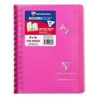 Koverbook répertoire reliure intégrale enveloppante PP transparent 9x14cm 100p Q.5x5 coloris assortis - Image 2