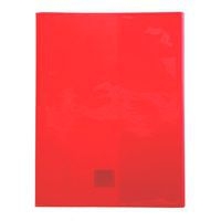 Protège-cahier Cristal Luxe 22/100ème 24x32 transparent rouge + porte étiquette - Image 2