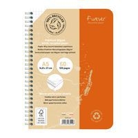 FOREVER premium, cahier reliure intégrale A5 90g recyclé 120p détachQ.5x5 coloris assortis - Image 2
