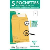 5 pochettes soufflet 229x324x30 Kraft armé 130g ss film - Image 6