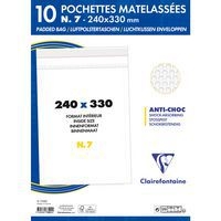 10 pochettes à bulles 240x330 Kraft blanc 90g ss film - Image 2