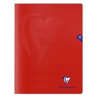 Mimesys cahier piqué polypro 24x32cm 48p Q.5x5 Rouge - Image principale