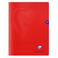 Mimesys cahier piqué polypro 24x32cm 96p Q.5x5 Rouge - Image principale