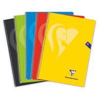 Mimesys cahier spiralé polypro Folio 21,5x31cm 160p Q.4x4 + marge couleurs VIVES assorties - Image principale