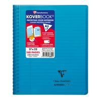 Koverbook reliure intégrale enveloppante PP transparent Bleu 17x22cm 160p ligné + marge - Image principale