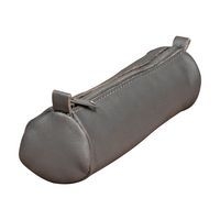 Age Bag trousse cuir petite ronde 18,5xØ4cm couleur grise seulement - Image principale