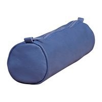Age Bag trousse cuir ronde 21xØ6cm - Bleu - Image principale