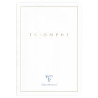 Triomphe GOLD carnet blanc piqûre textile 14,8x21cm 96p ligné papier blanc 90g - Image principale