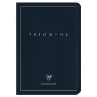 Triomphe PLATINUM carnet bleu profond piqûre textile 14,8x21cm 96p ligné papier ivoire 90g - Image principale