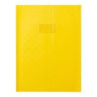 Protège-cahier+Marque-page grain madras 22/100ème 24x32 jaune + porte étiquette - Image principale