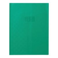 Protège-cahier+Marque-page grain madras 22/100ème 24x32 vert + porte étiquette - Image principale