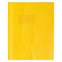 Protège-cahier grain cuir 20/100ème 17x22 jaune + porte étiquette - Image principale